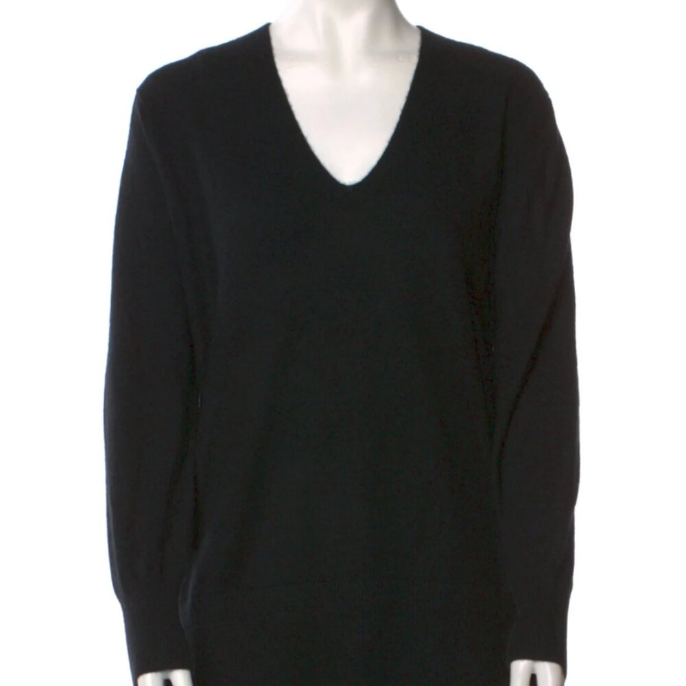 Gently Used White & Warren Cashmere V Neck Tunic Sweater Size L